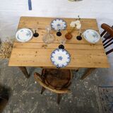 Light wood farmhouse table