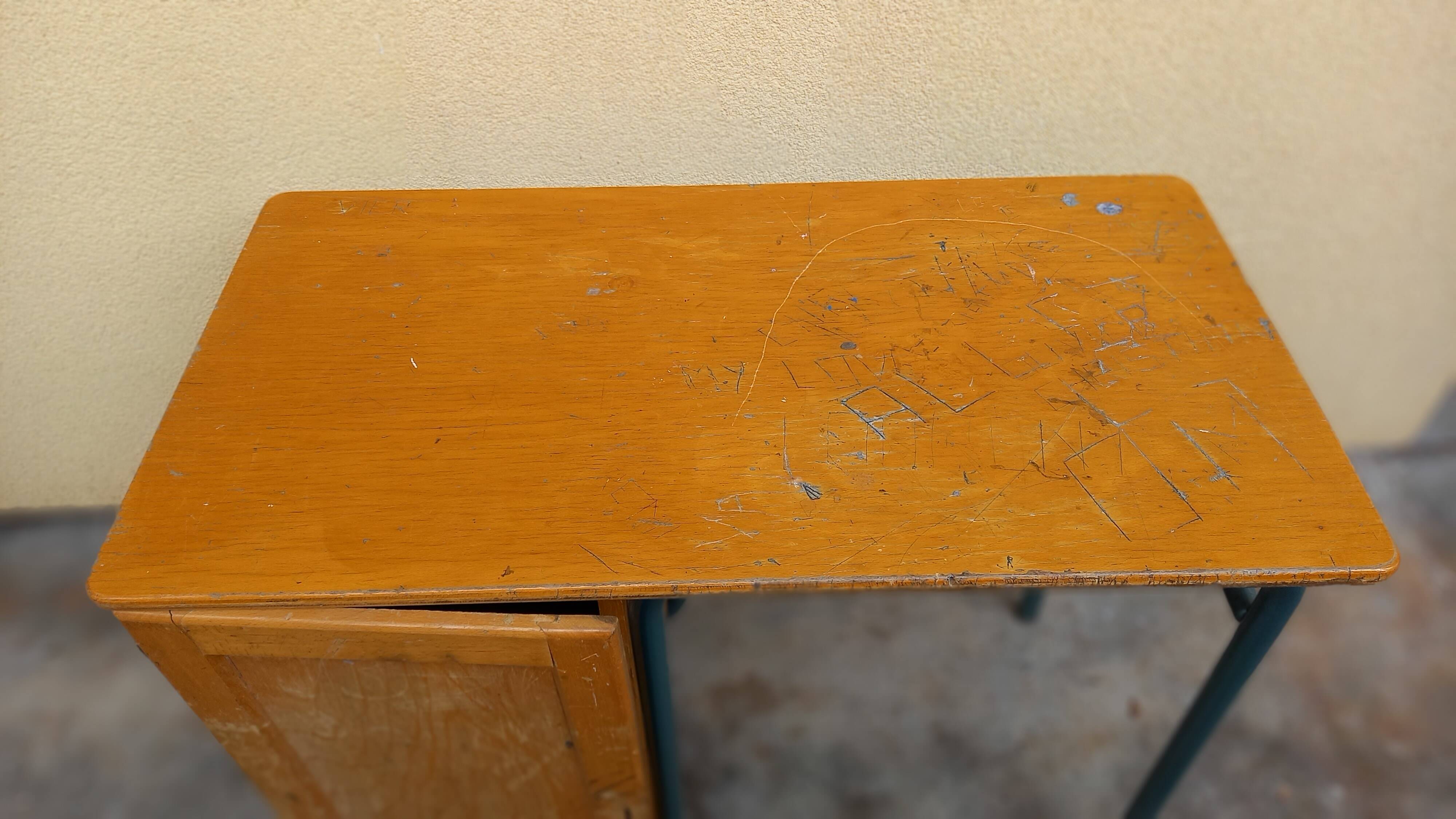 Cabinet and school desk