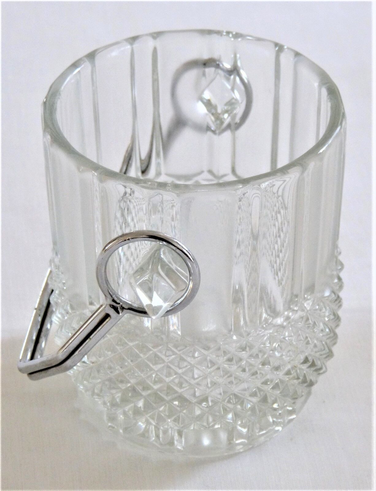 Seau à glace en verre taillé