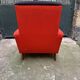 Pair of vintage black and red armchairs from the 1960s.