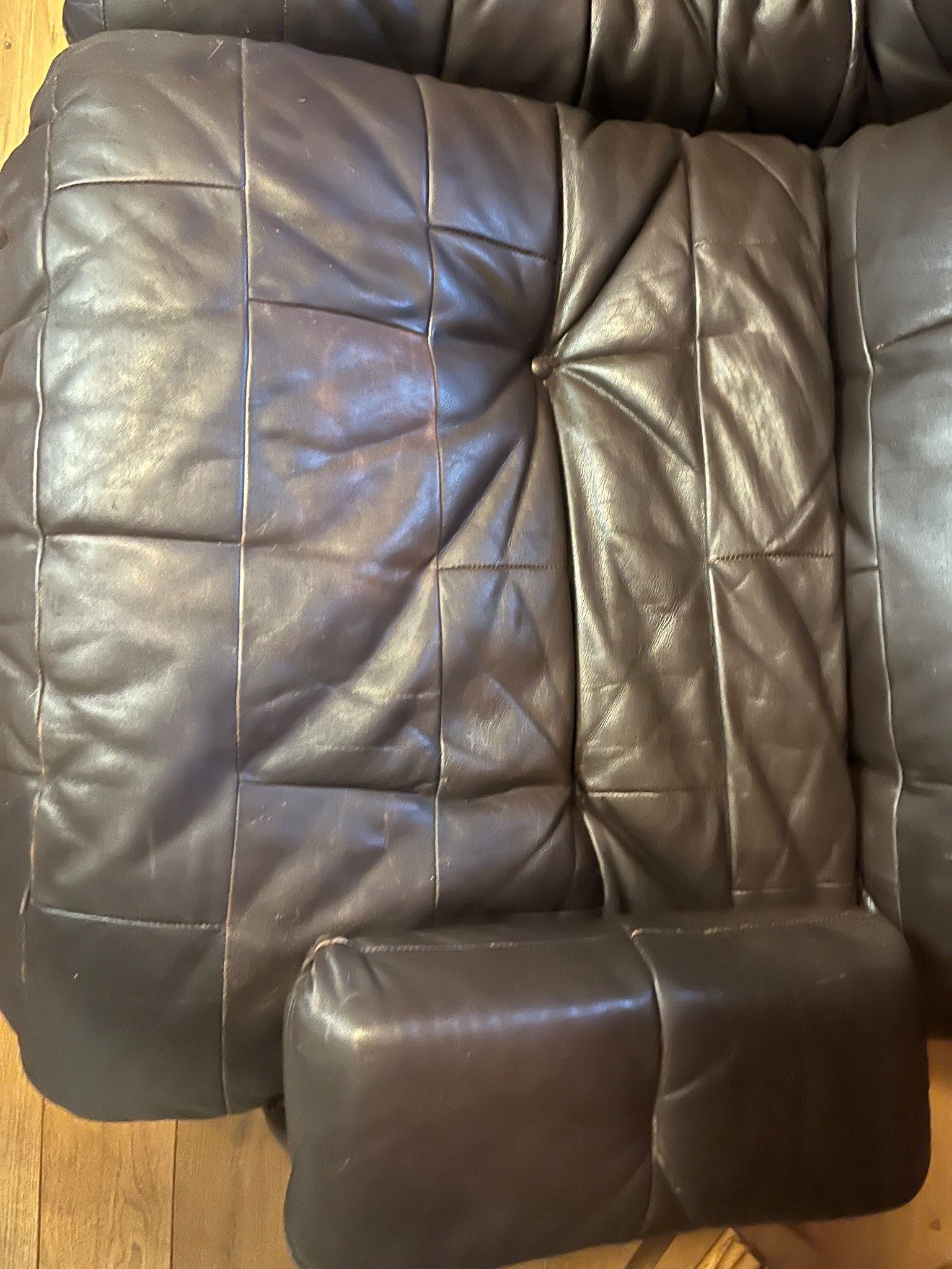Marsala leather sofa Ligne Roset by Michel Ducaroy