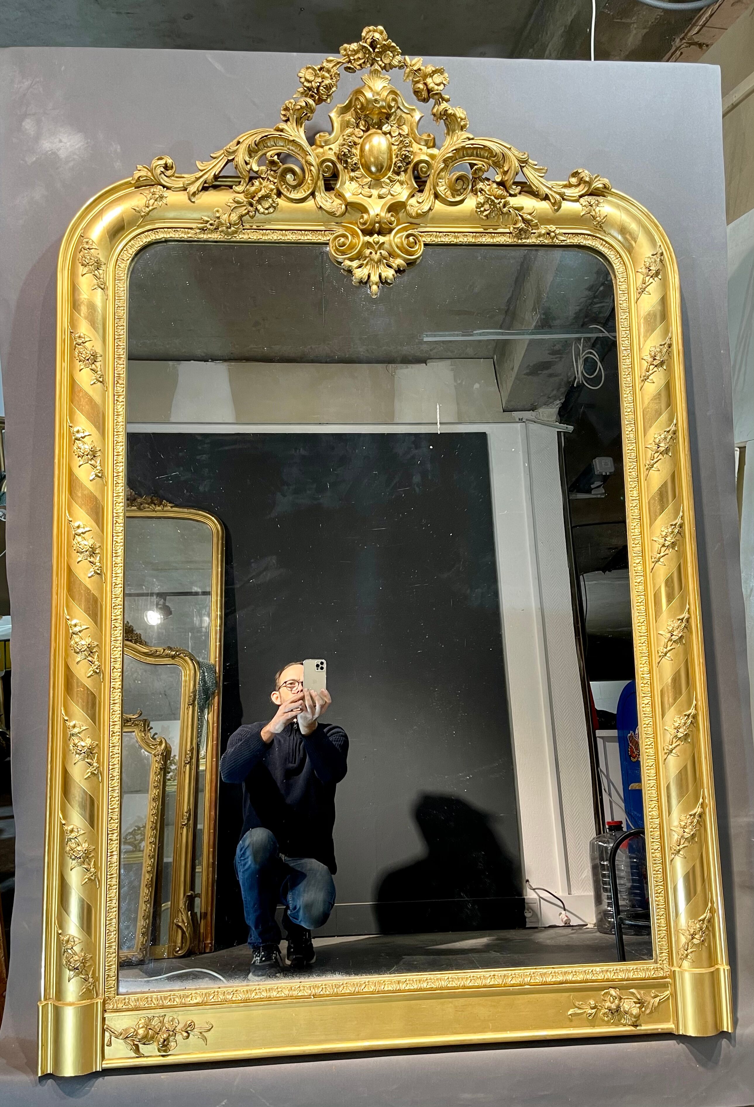Ancient mirror 177x117 cm from Napoleon III era very good condition