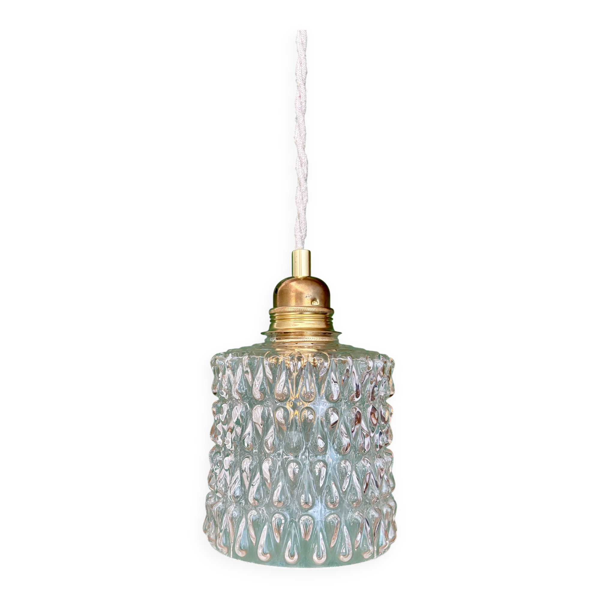 Vintage transparent glass suspension globe