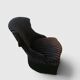 Striped black velvet armchair creation Paris