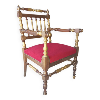 Fauteuil en bois tourne