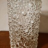 Cylindrical tulip in bubbled glass for suspension