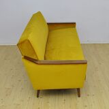 Mid-century yellow velvet sofa, 1960s