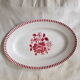 Old oval dish in luneville earthenware model evian floral decoration