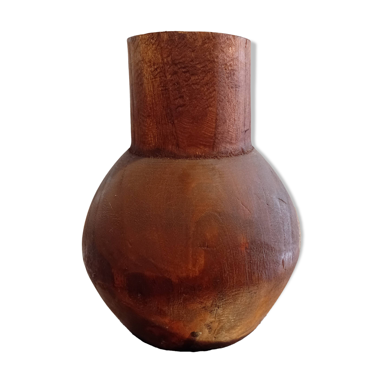 Carved wooden vase