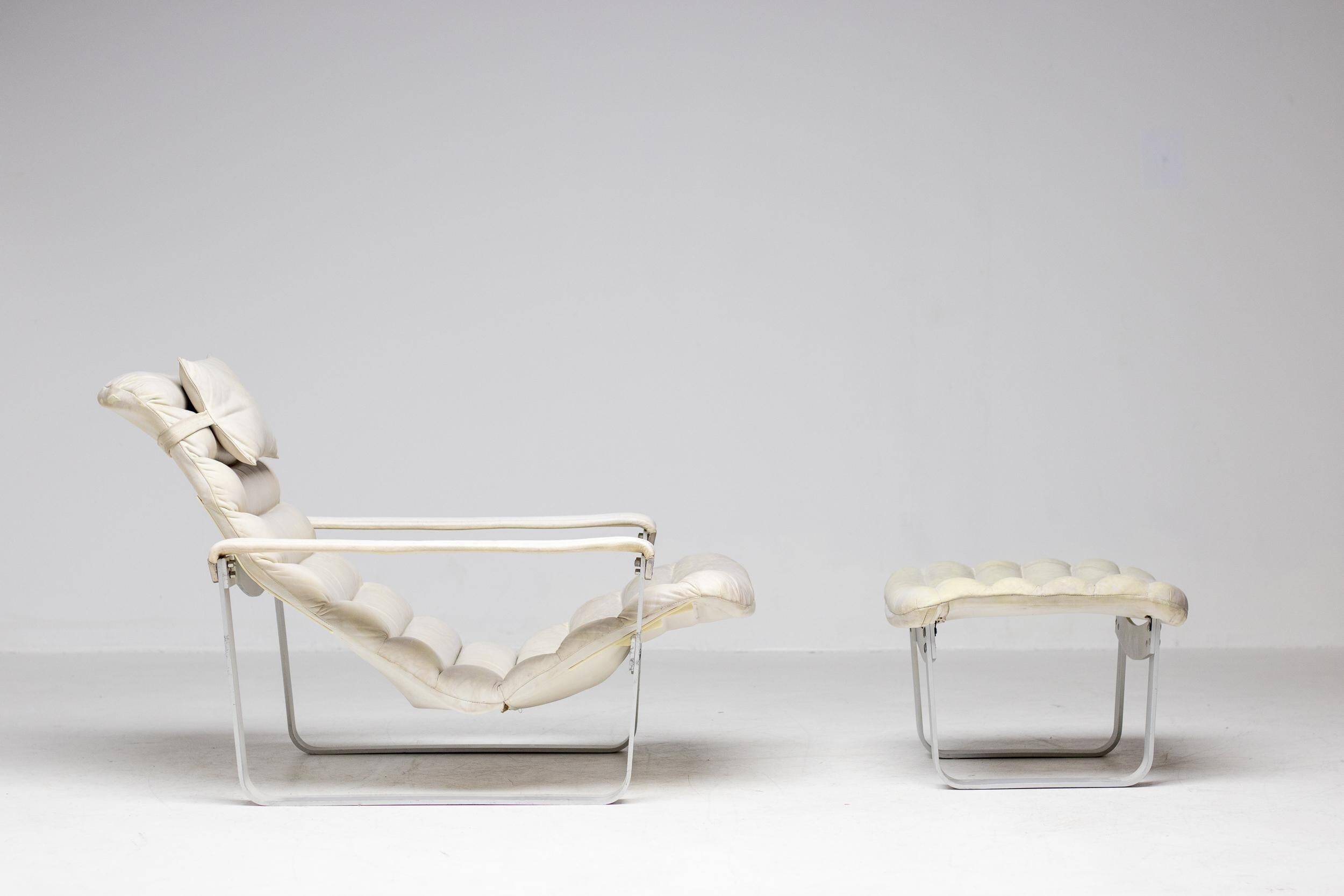 Ilmari Lappalainen "Pulkka" Lounge Chair and Ottoman, Finland, 1966