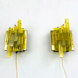 Pair appliques brutalistes, Claus Bolby for Cebo Industri, Denmark, 1970s