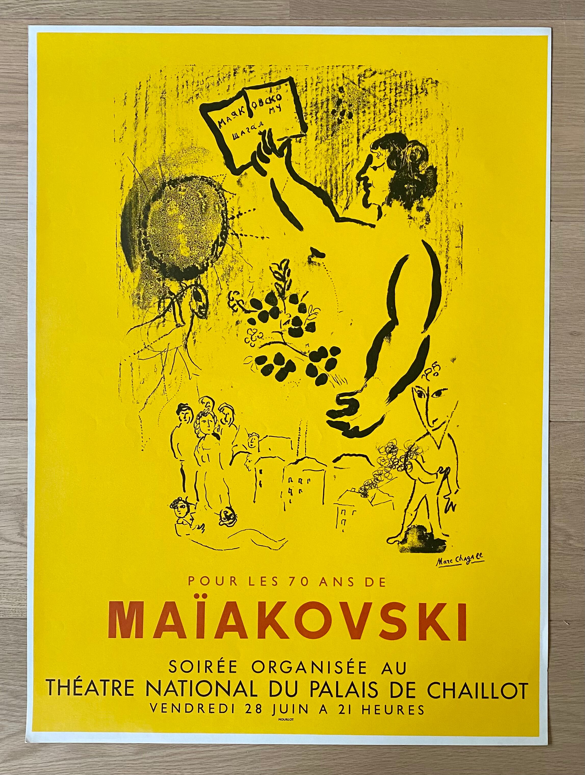 Marc Chagall - Tribute to Maiakovsky - 1963 - Original lithographic poster