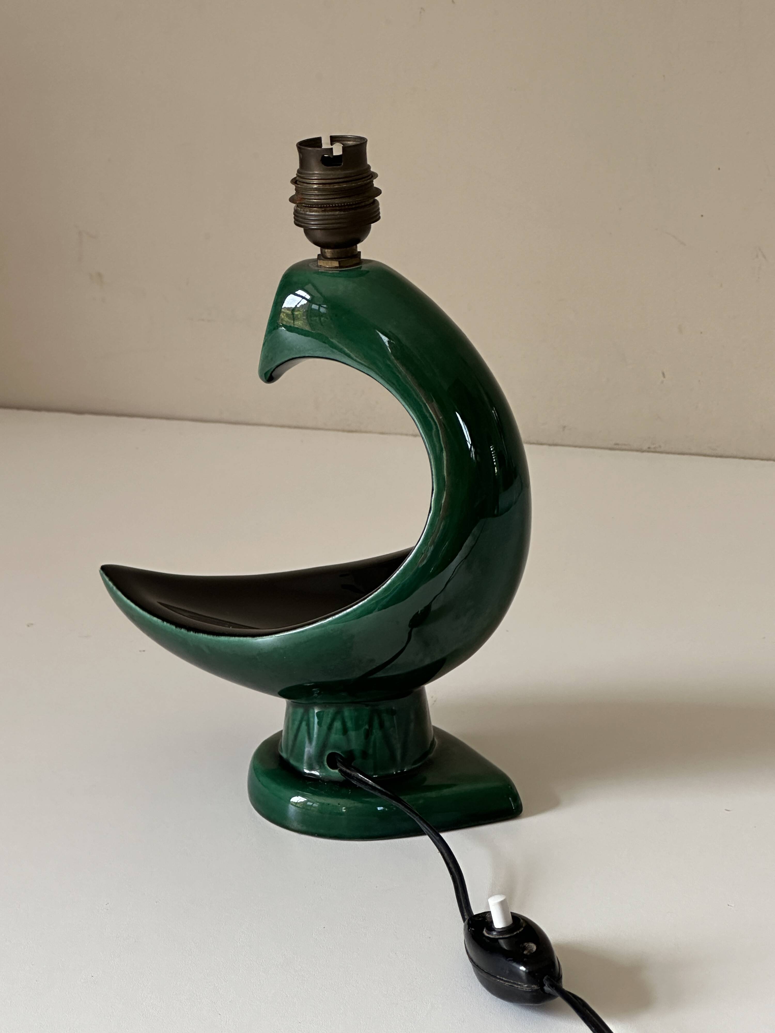 Vintage ceramic bird lamp from the 60s