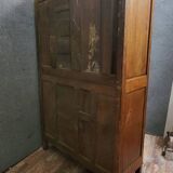 Louis XIV period wardrobe in solid oak, decorated with superb carvings