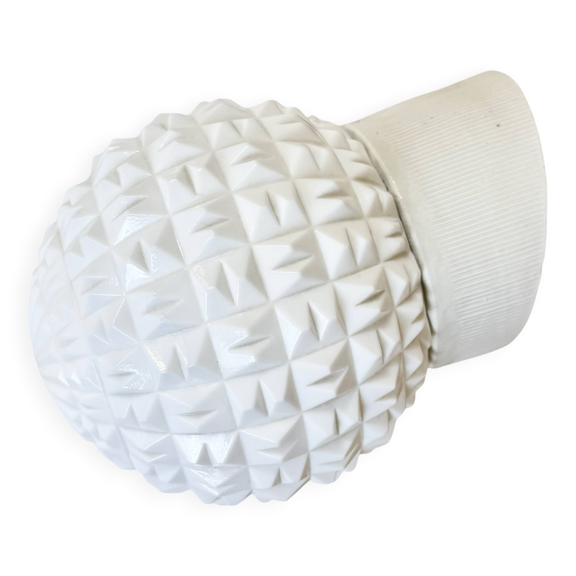 Vintage White Porcelain Wall Light, 1970s