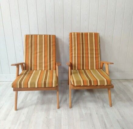 Pair of compass foot chairs