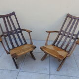 Paire de fauteuils Triconfort année 1960 trois  position