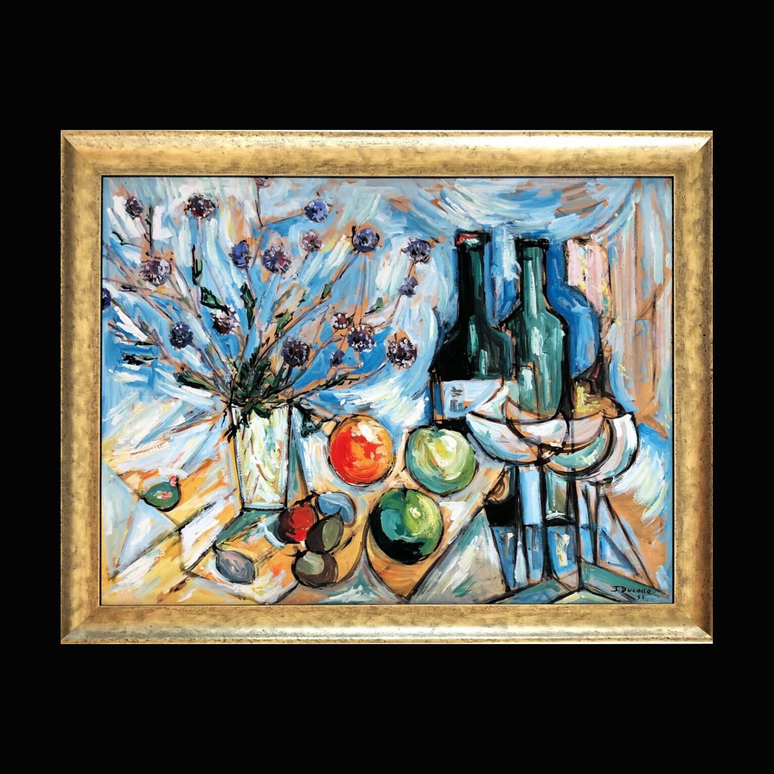 Original expressionist composition by Jean Ducasse. France, year 1950