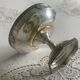 Antique glass and silver-plated metal cup
