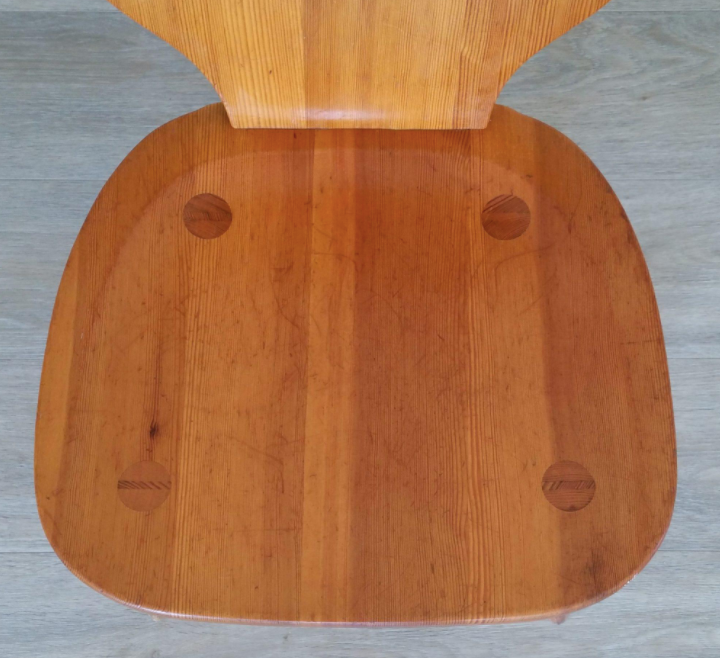 Set of 2 low pine chairs by Carl Malmsten for Svensk Fur 1950