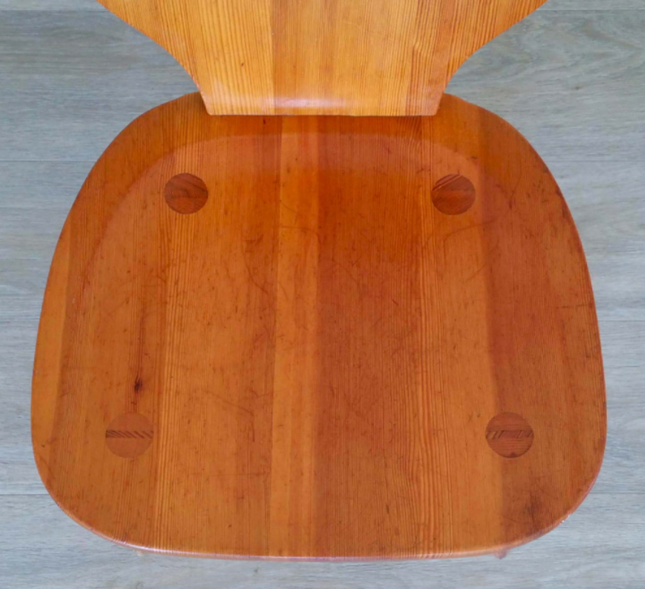 Set of 2 low pine chairs by Carl Malmsten for Svensk Fur 1950