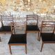 Set of 4 Scandinavian chairs teak and black skai 60s