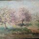 Les pommiers en fleurs huile sur panneau