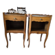 Pair of Louis XV style oak bedside tables