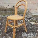 Set of 4 rattan chairs 1970