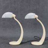 1970s Pair of Veneta Lumi Table Lamps  model Virgola, Italy