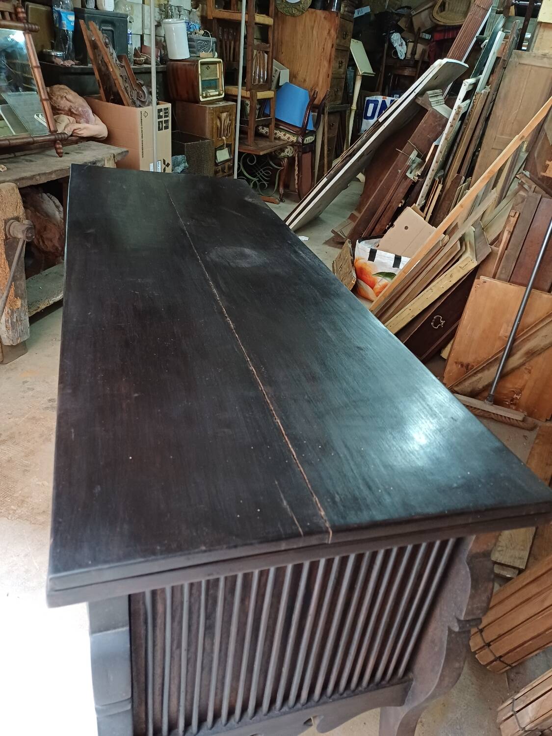 Six-drawer console table, African craftsmanship, Ivory Coast