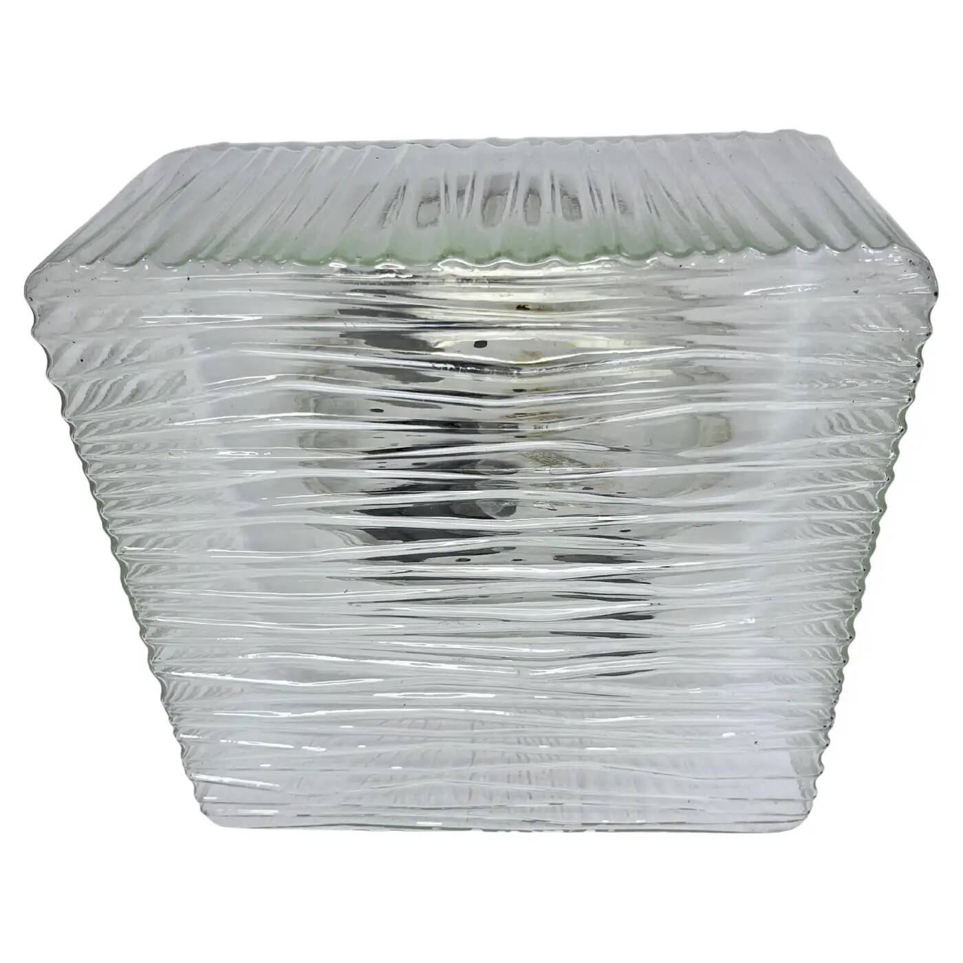 Mid-century glass flush mount or wall light, Czechoslovakia