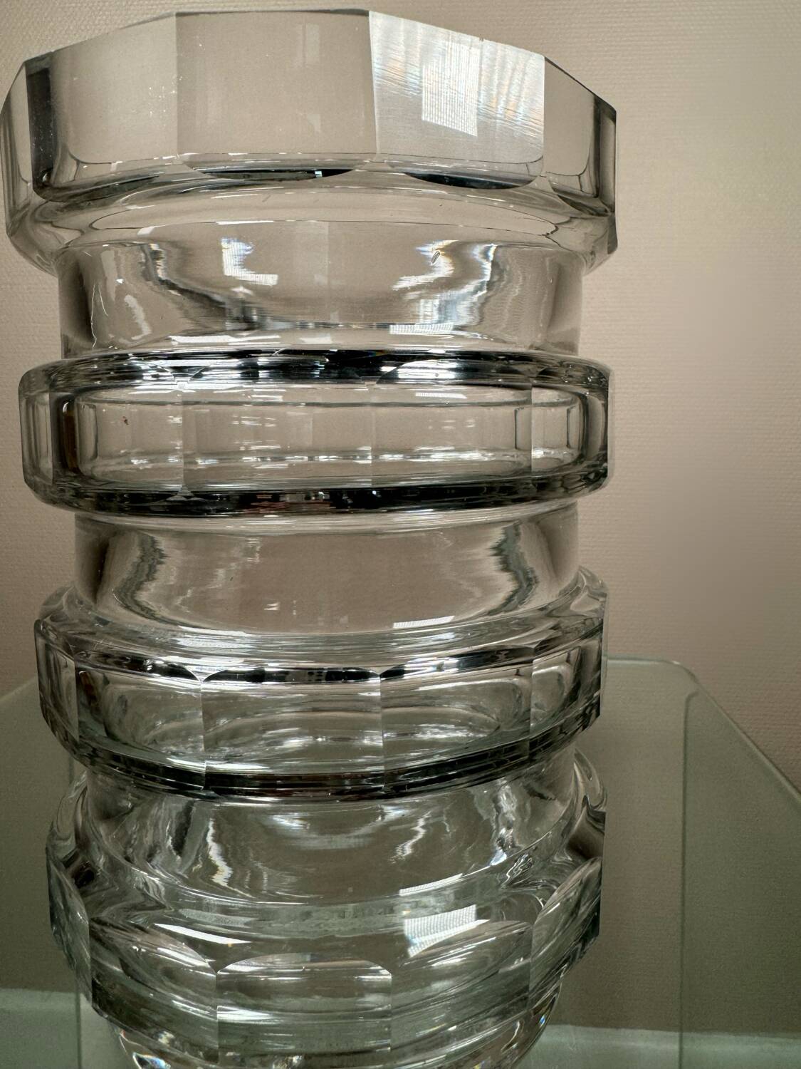 Val Saint Lambert Art Deco crystal vase