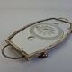 Vintage Art Deco Mirrored Glass Serving Tray with Floral Motif