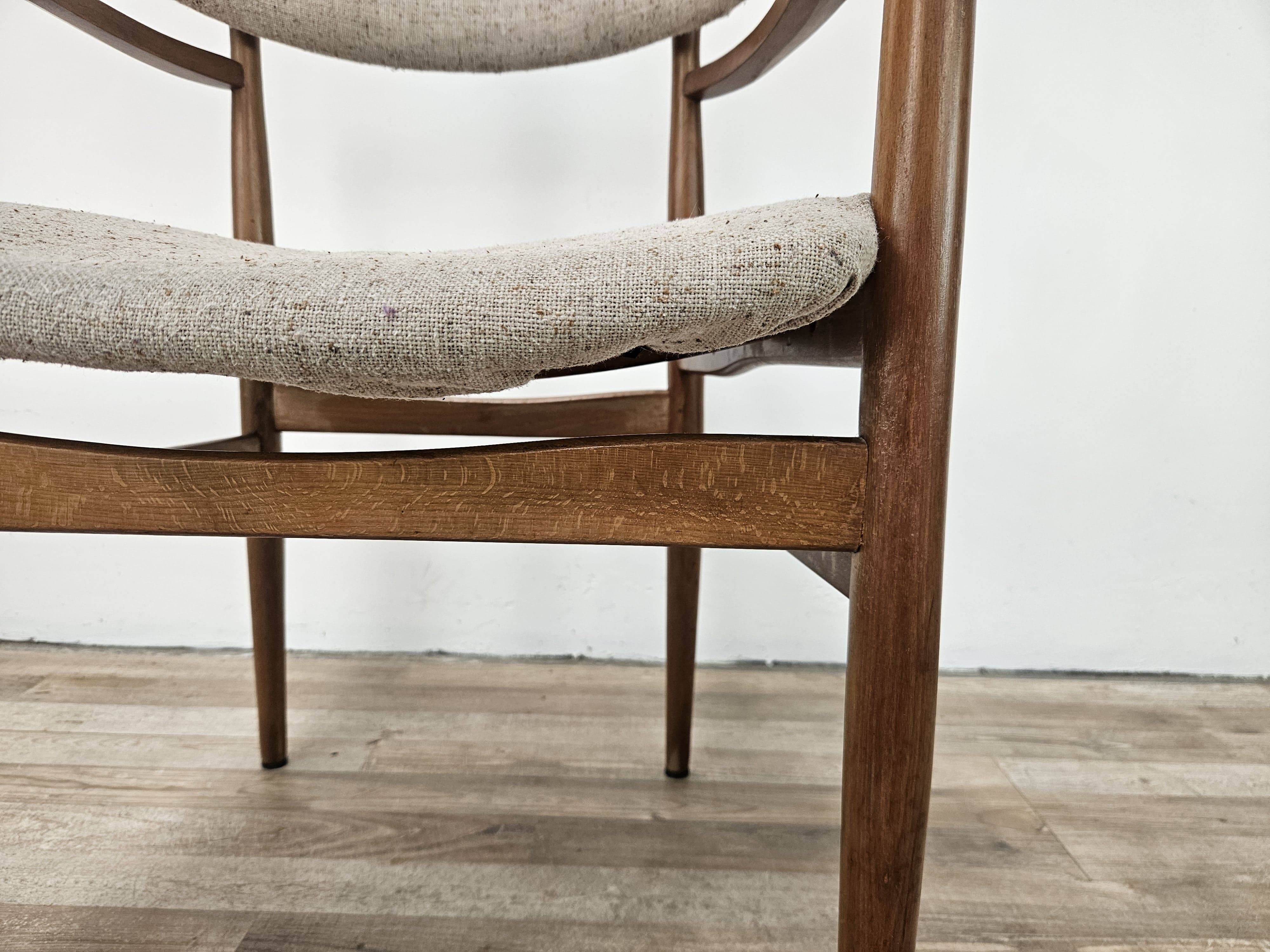 Swedish armchair in wood and fabric