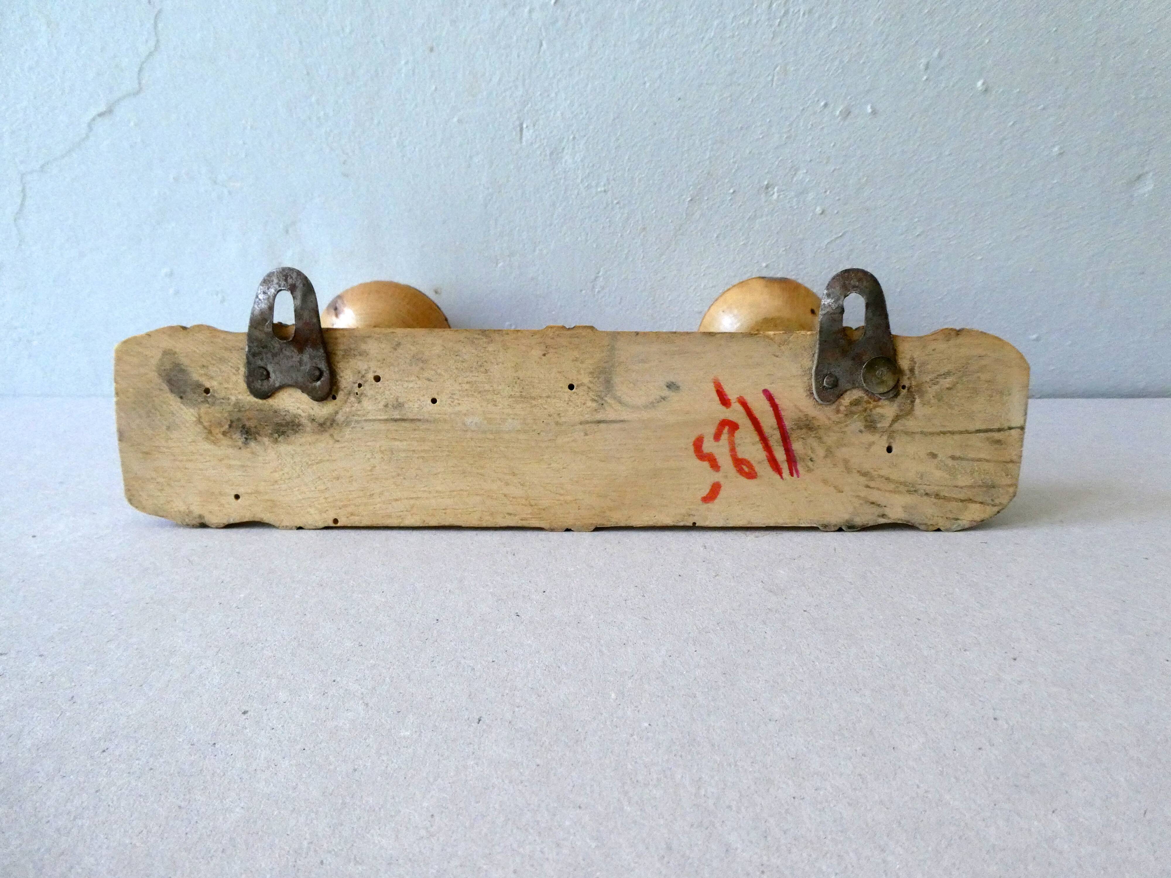 2 wooden pads coat rack imitating bamboo