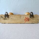 2 wooden pads coat rack imitating bamboo