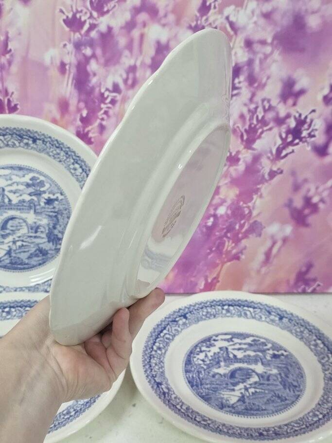set of 4 flat plates ironstone