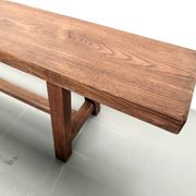 Pair of XL size benches in solid oak, 1950s.