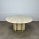 Round travertine coffee table