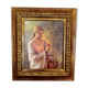 Huile sur toile signée ruggero serrato "jeune fille aux pommes"