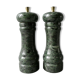 Green marble and pepper shaker set
