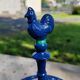 Blue enamelled cast iron egg holder 60s/70s