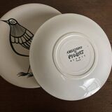 Set of 10 plates by Picault himself bird 1960