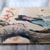 Chinese print "young beauties with a fan" twentieth century