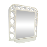 Antique 1930s enamelled cast iron shelf mirror