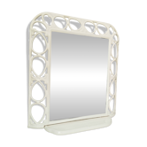 Antique 1930s enamelled cast iron shelf mirror