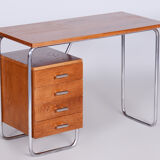 Bauhaus Restored Oak Writing Desk Made in 1930s by Robert Slezak, Czechia