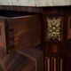Louis XVI period secretary in monogram marquetry and white marble