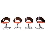 Set of 4 Italian dining chairs in plexiglass from the Spage era, 1970.